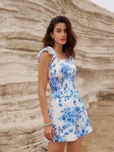 Random Printed Lace-Up Crop Top And Shorts Set